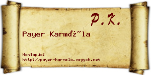 Payer Karméla névjegykártya