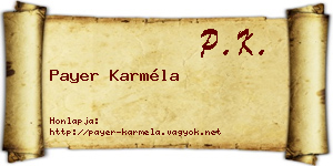 Payer Karméla névjegykártya